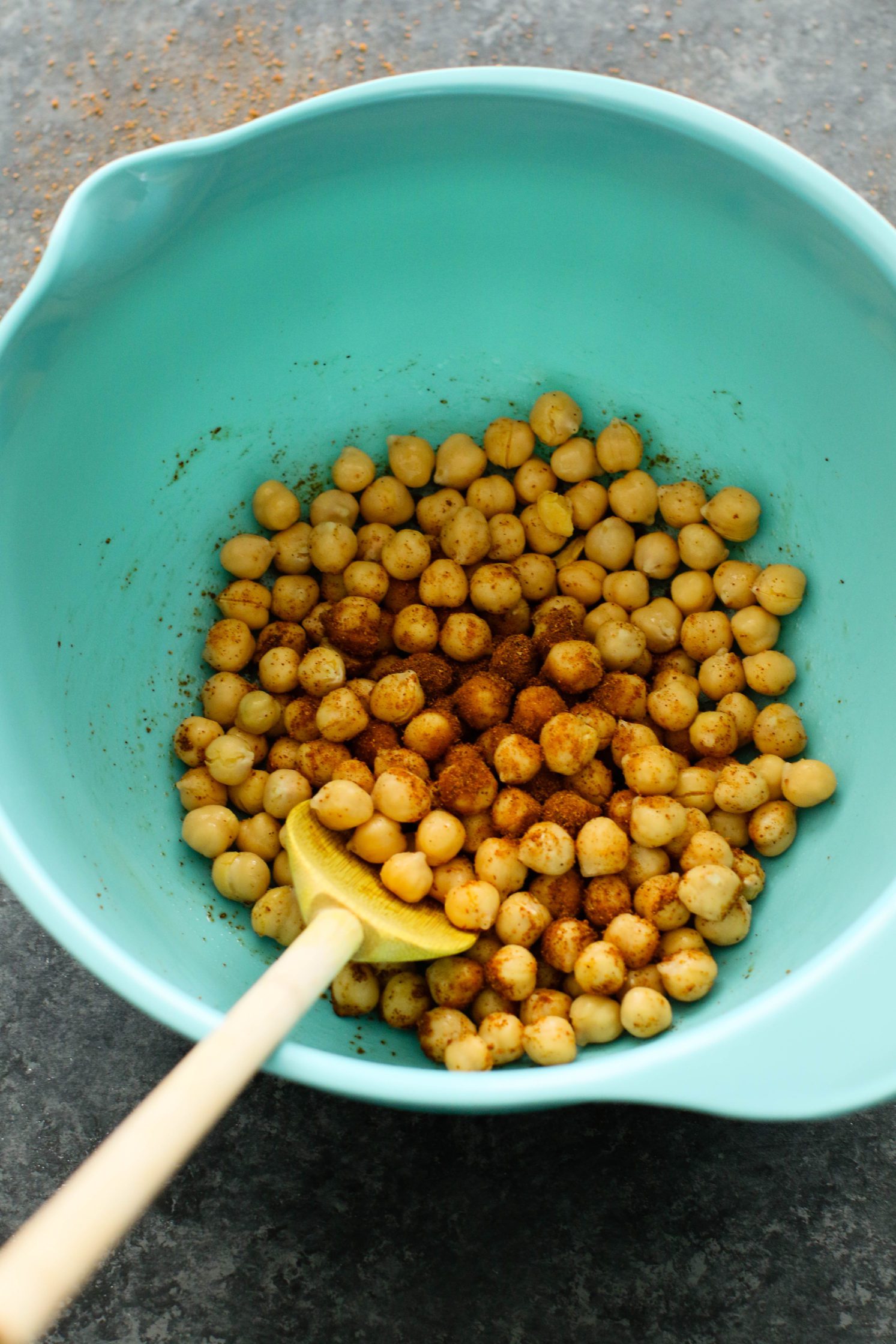 chickpeas tossed in Tandoori Masala seasoning by Flora & Vino
