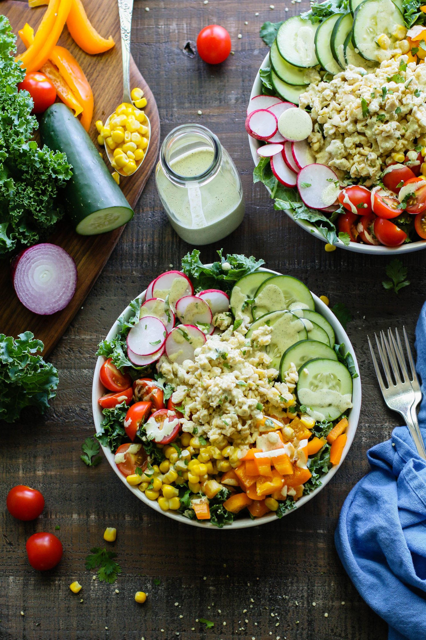 Garden Tempeh Macro Bowls with Hemp Heart Ranch by Flora & Vino