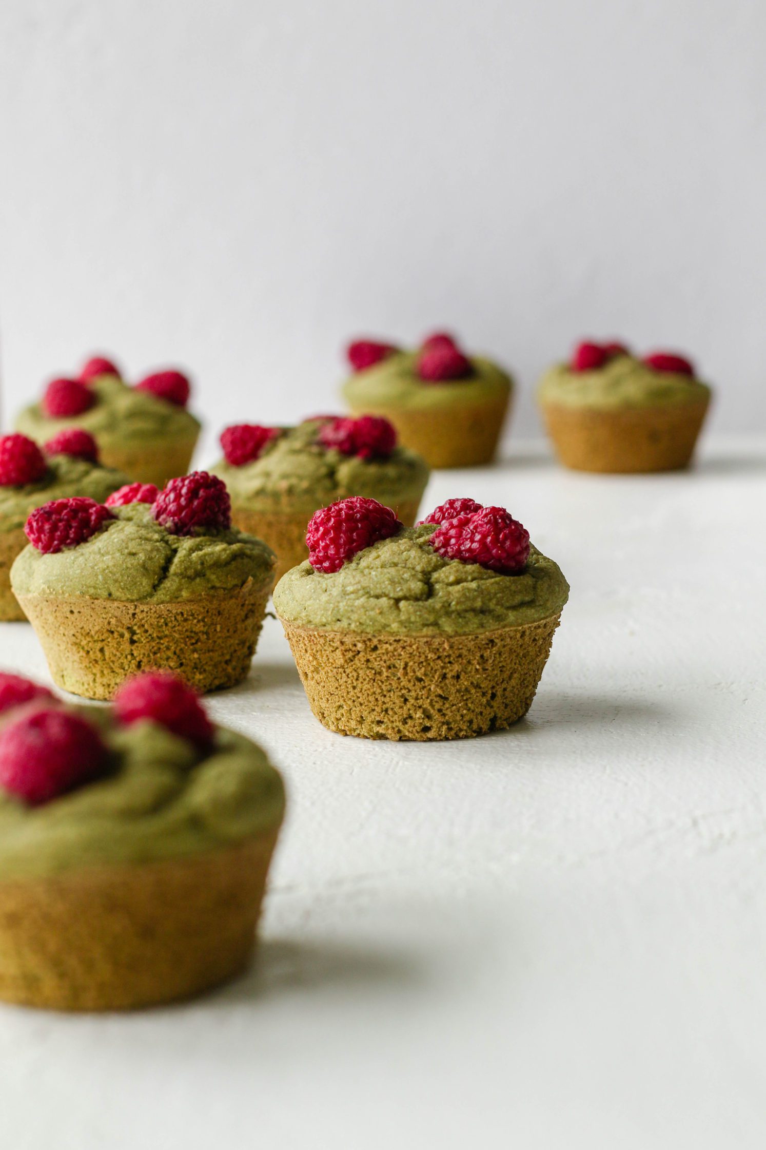 Raspberry Matcha Muffins by Flora & Vino