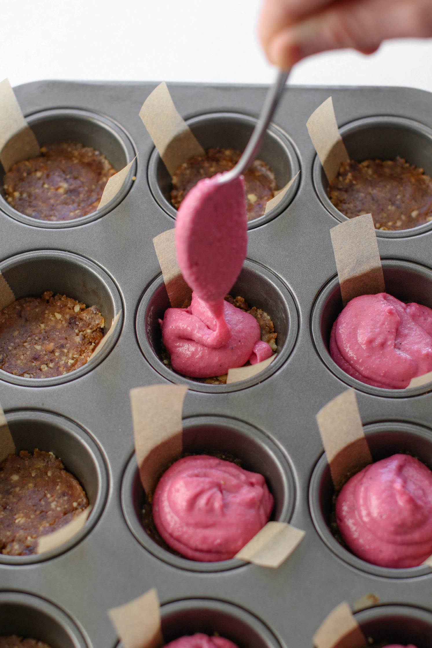 Pink Peanut Butter Cheesecake Cups by Flora & Vino
