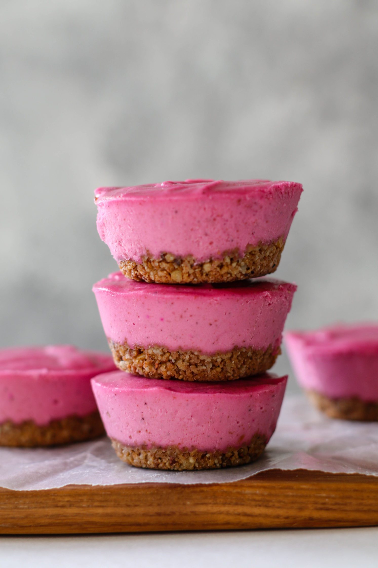 Pink Peanut Butter Cheesecake Cups by Flora & Vino