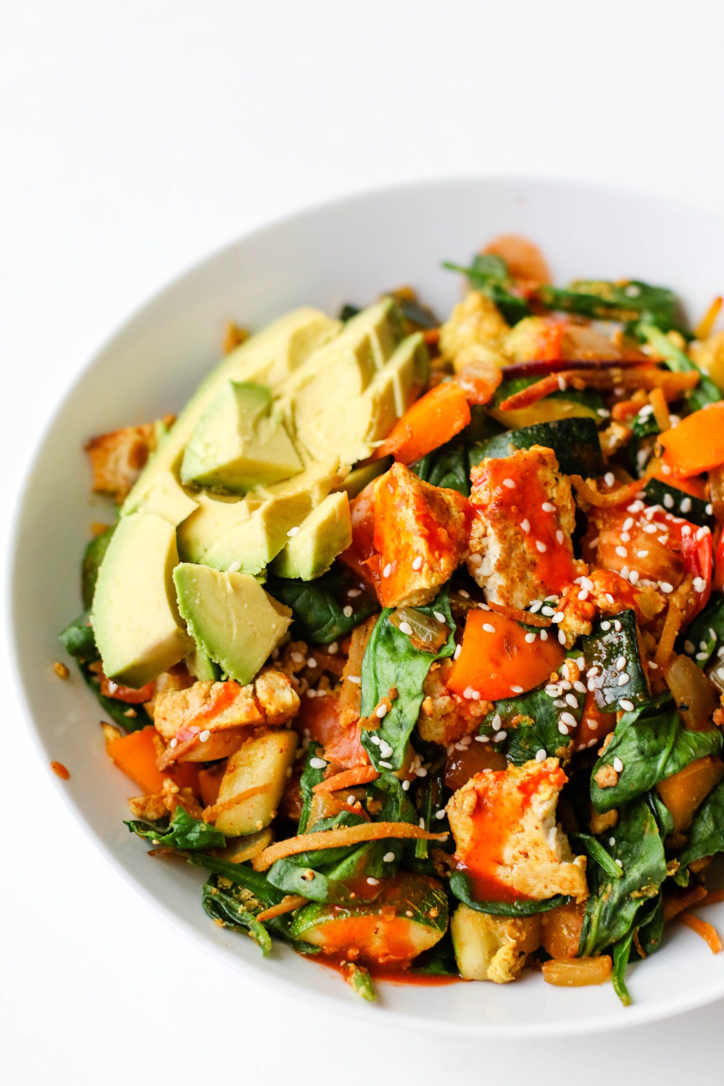 Loaded Tofu Scramble Bowl for One