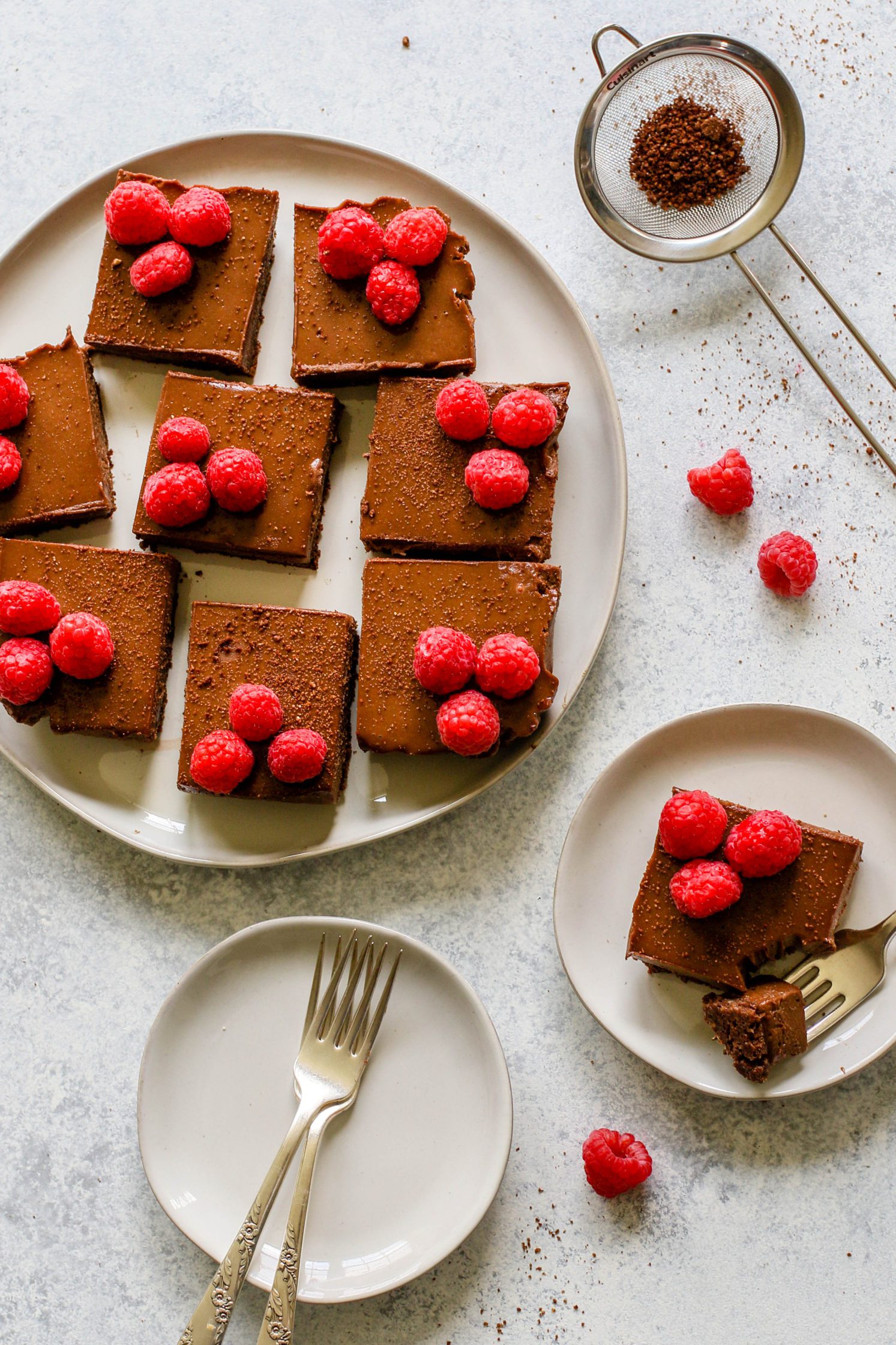 Double Chocolate Cheesecake Bars by Flora & Vino