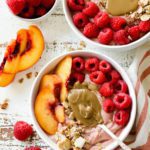Peach Raspberry Sunbutter Smoothie Bowl by Flora & Vino