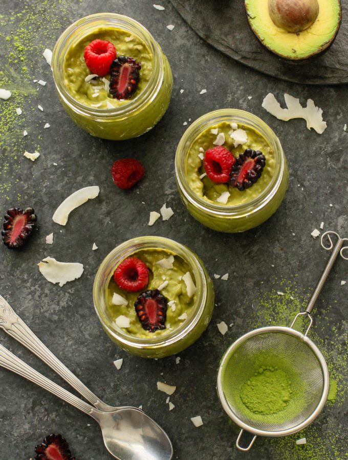 Matcha Avocado Chia Pudding by Flora + Vino