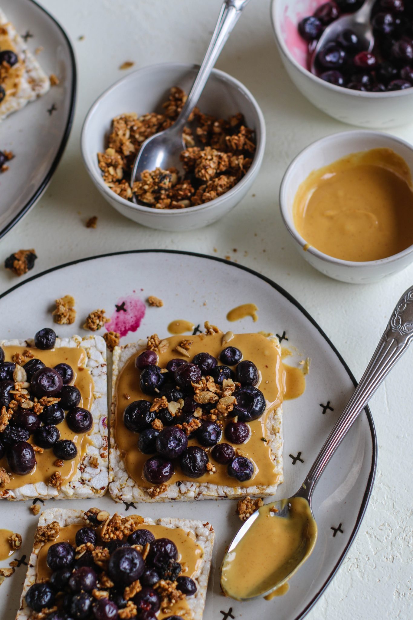 Peanut Butter Blueberry Rice Cake Toasts by Flora & Vino 