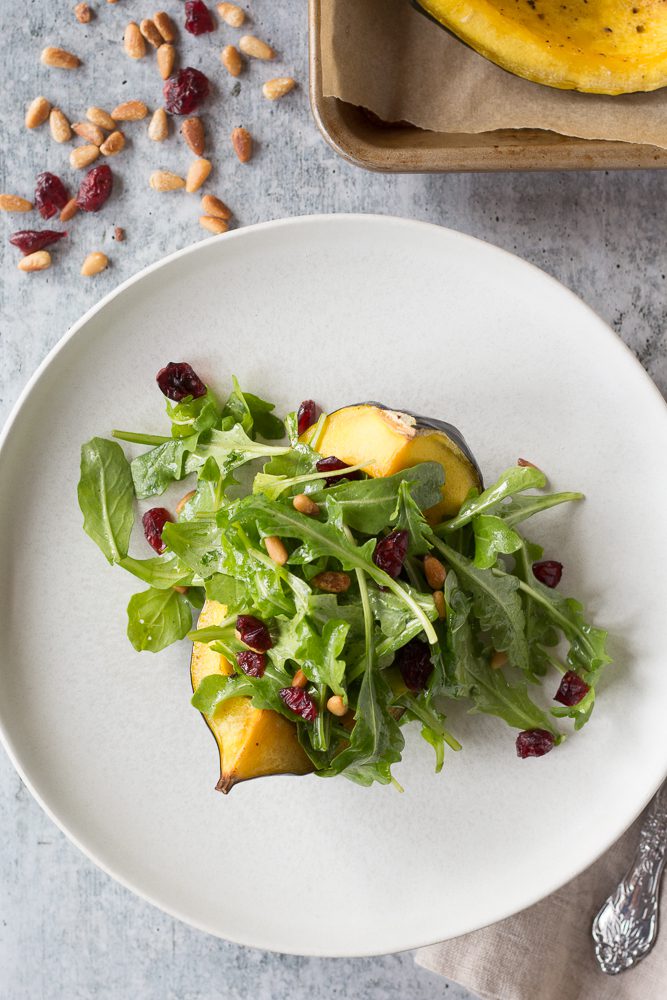 Roasted Squash & Arugula Salad by Flora & Vino