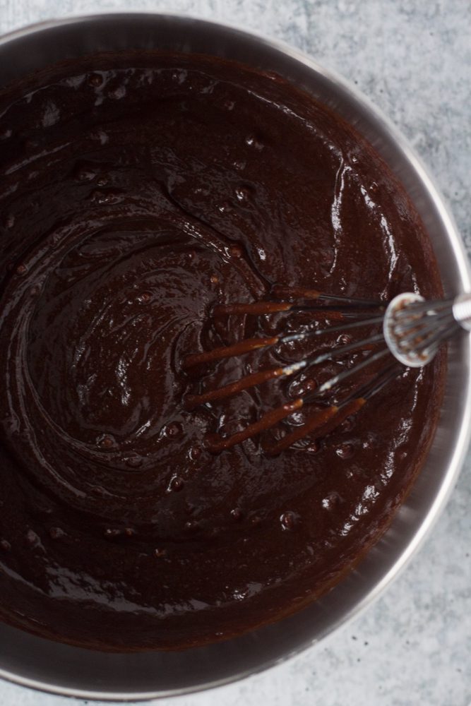 Vegan Ferrero Rocher Truffles filling whisked in pot