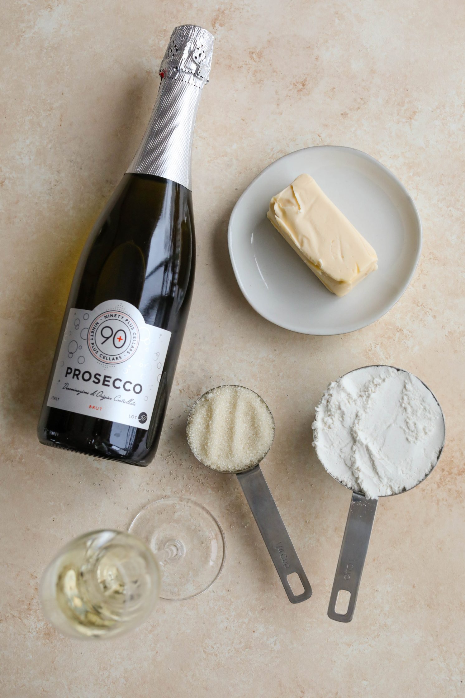 Vegan Shortbread Cookies & Prosecco ingredients