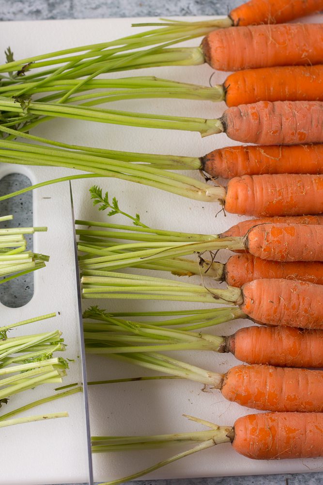Cumin Roasted Carrots process shot by Flora & Vino