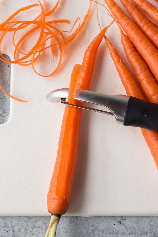 Cumin Roasted Carrots process shot by Flora & Vino