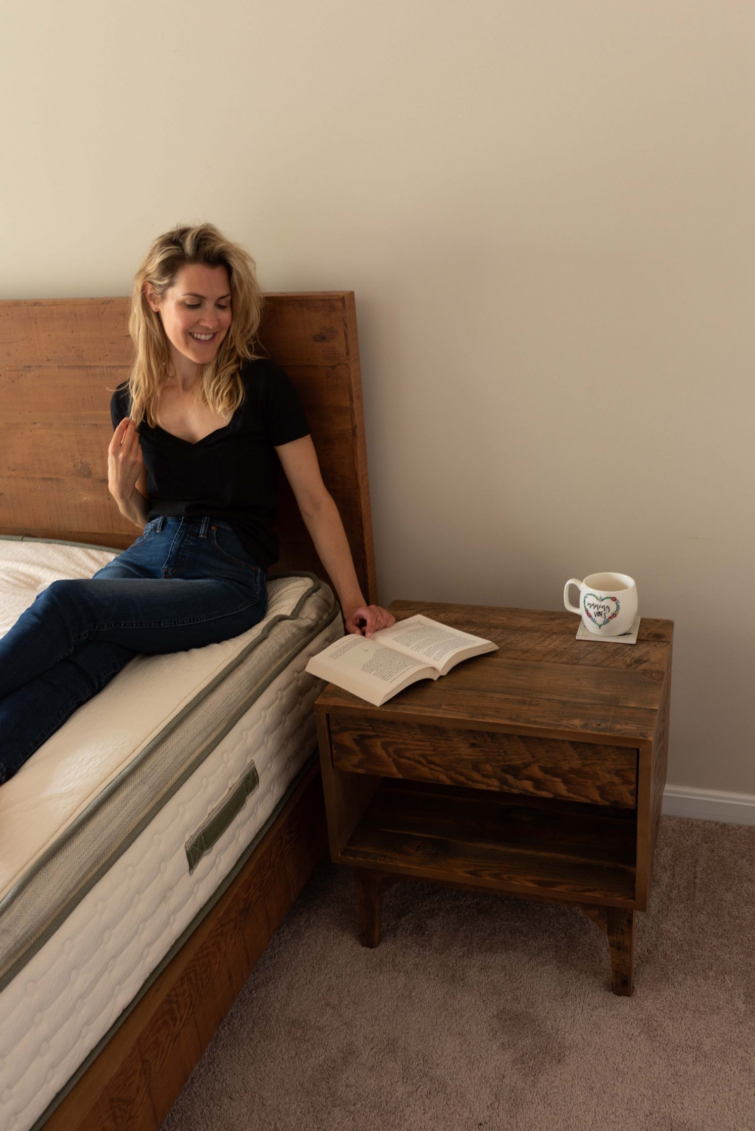 My Avocado Natural Wood End Tables by Flora & Vino