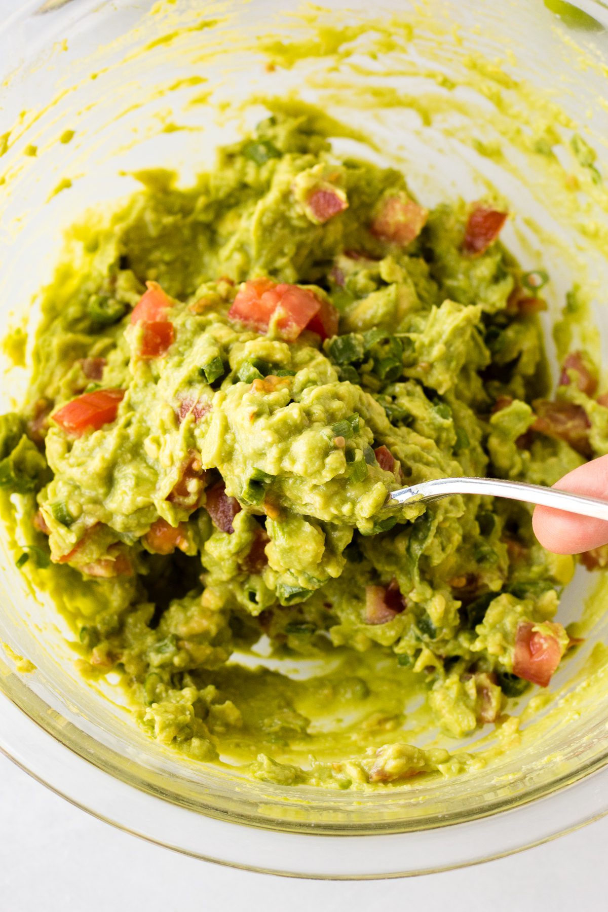Pineapple Guacamole process shot by Flora & Vino