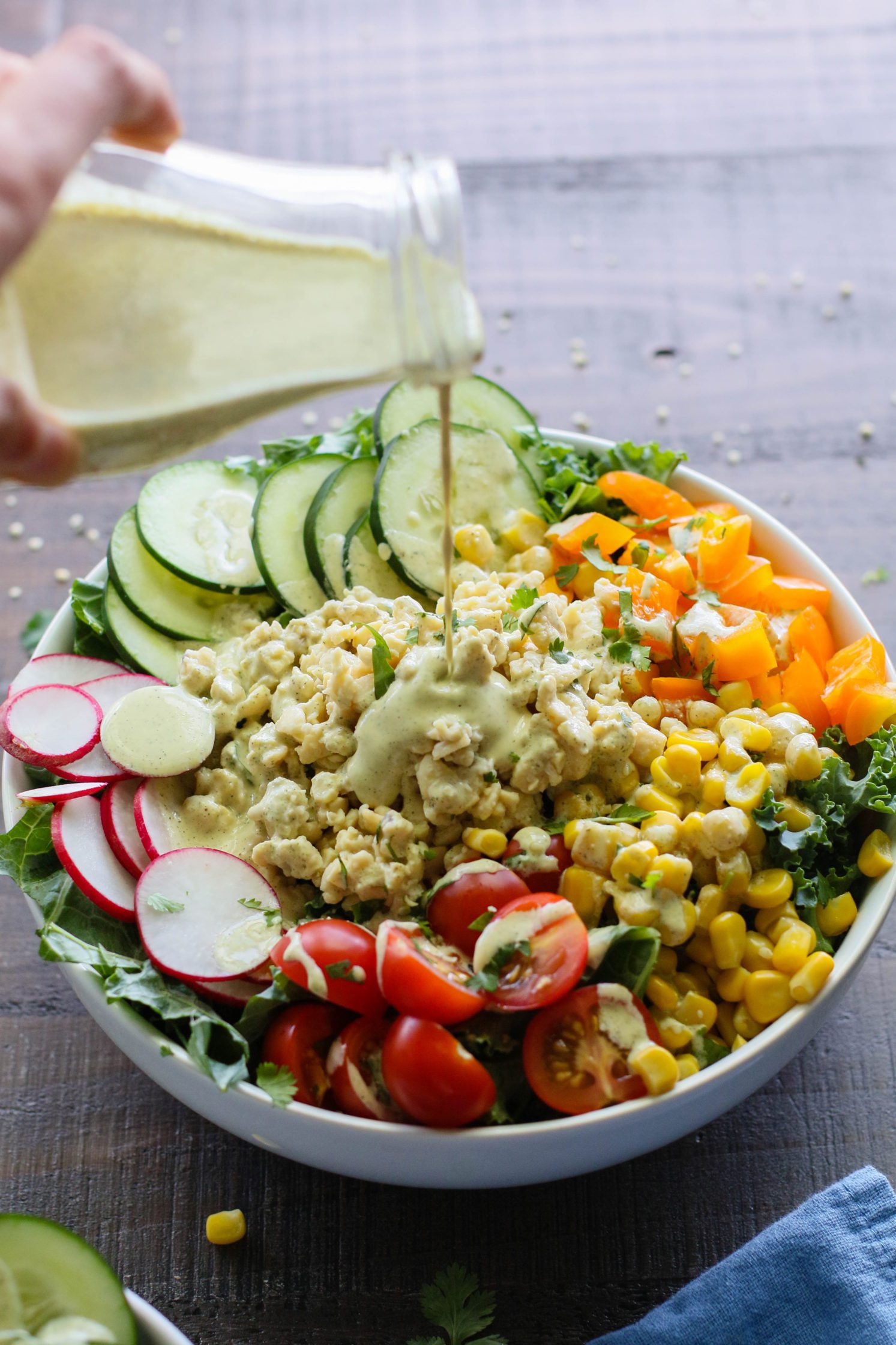 Garden Tempeh Macro Bowls with Hemp Heart Ranch by Flora & Vino