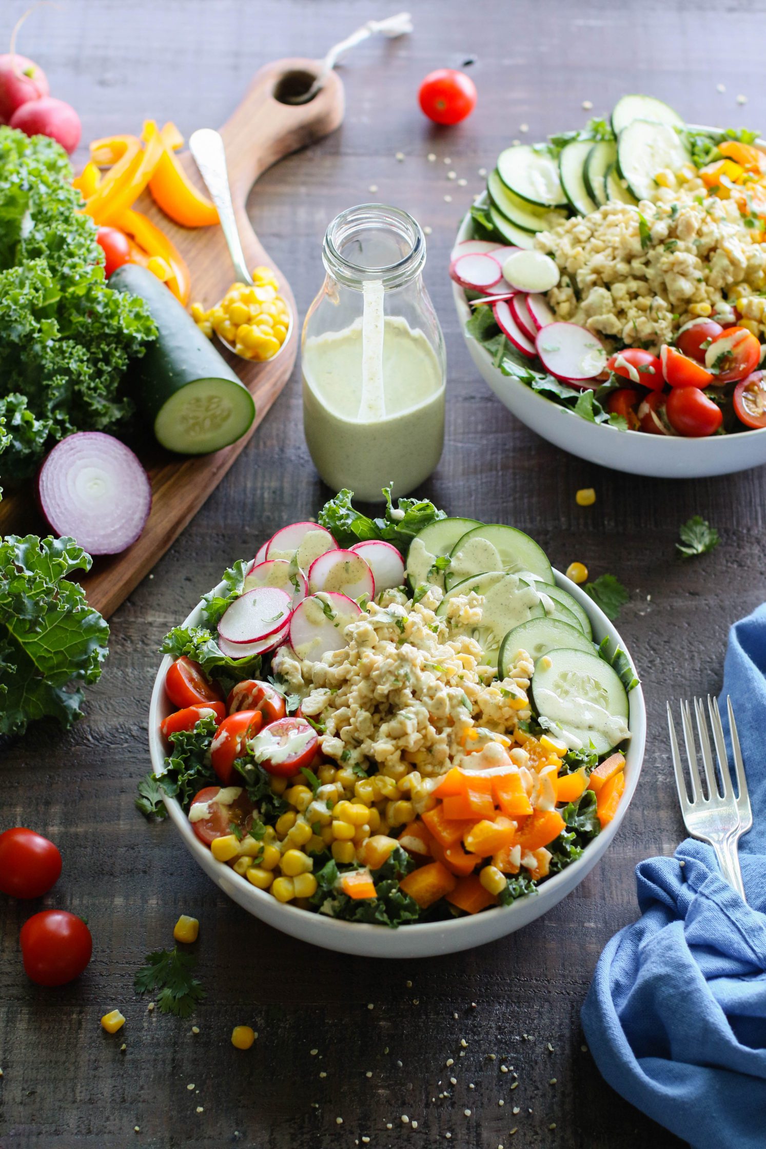 Garden Tempeh Macro Bowls with Hemp Heart Ranch by Flora & Vino