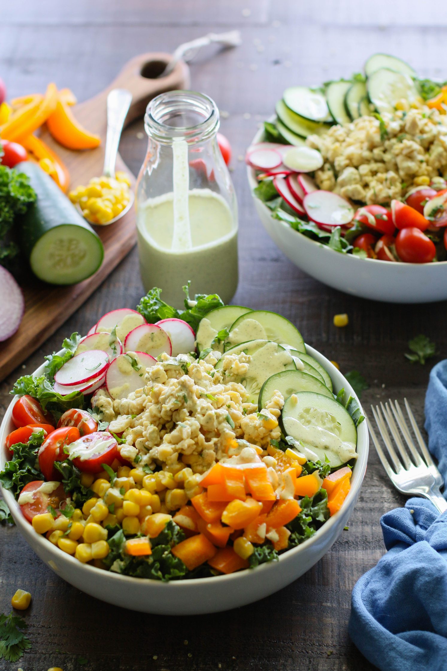 Garden Tempeh Macro Bowls with Hemp Heart Ranch by Flora & Vino