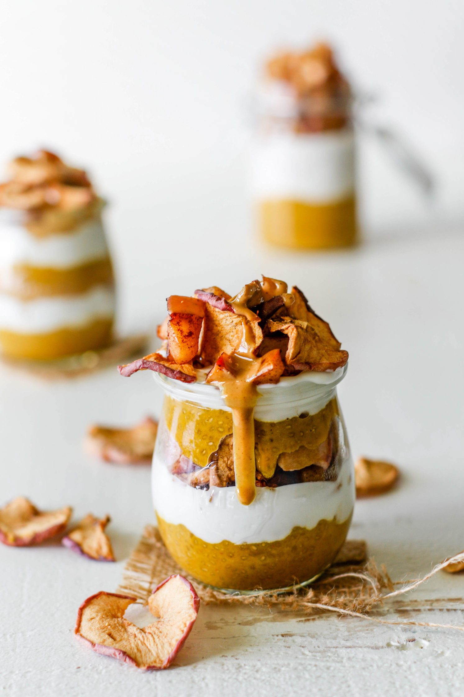 Pumpkin Chia Pudding Parfait Cups with Sautéed Apples