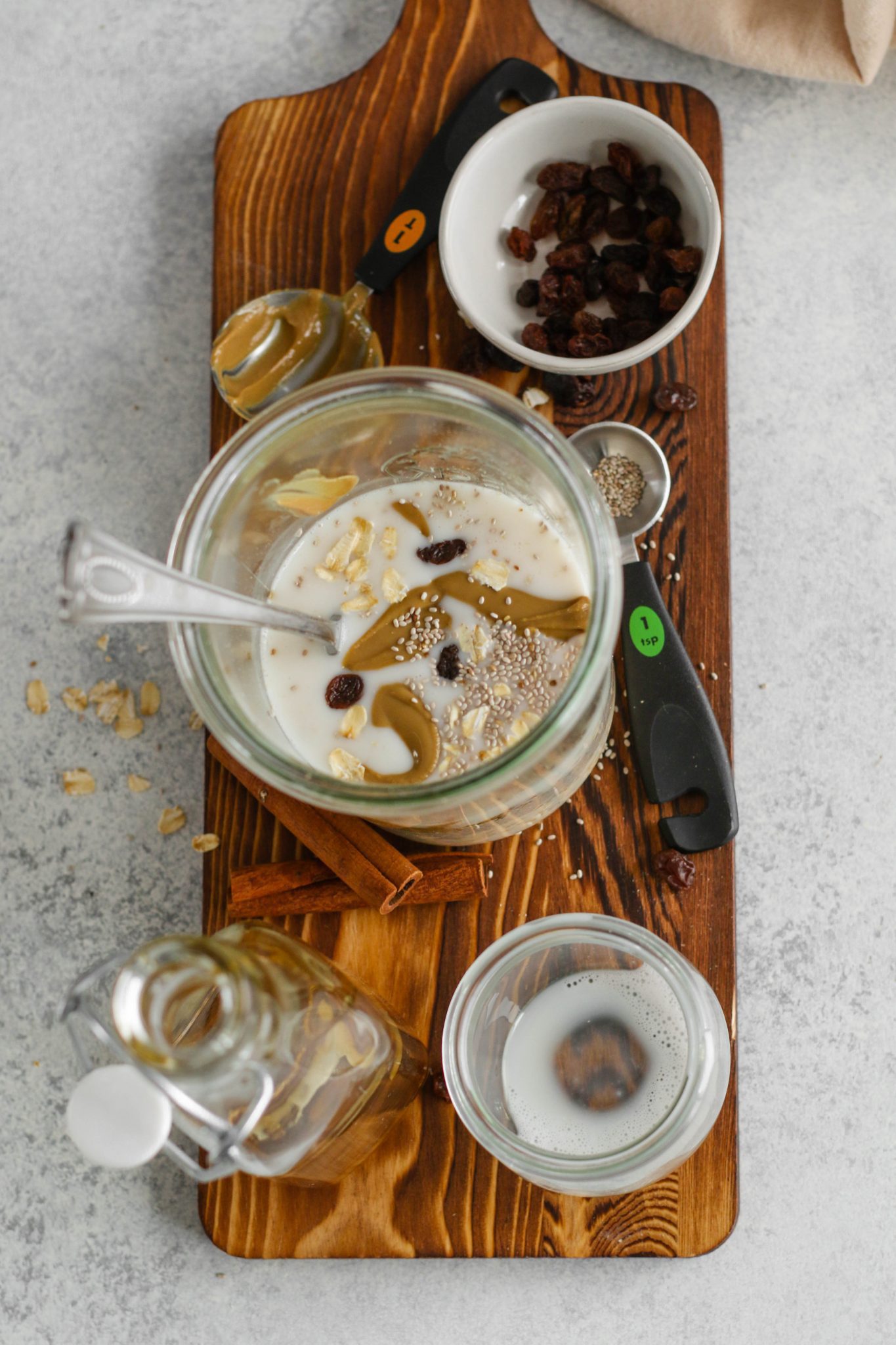 Oatmeal Raisin SunButter Overnight Oats Mixed