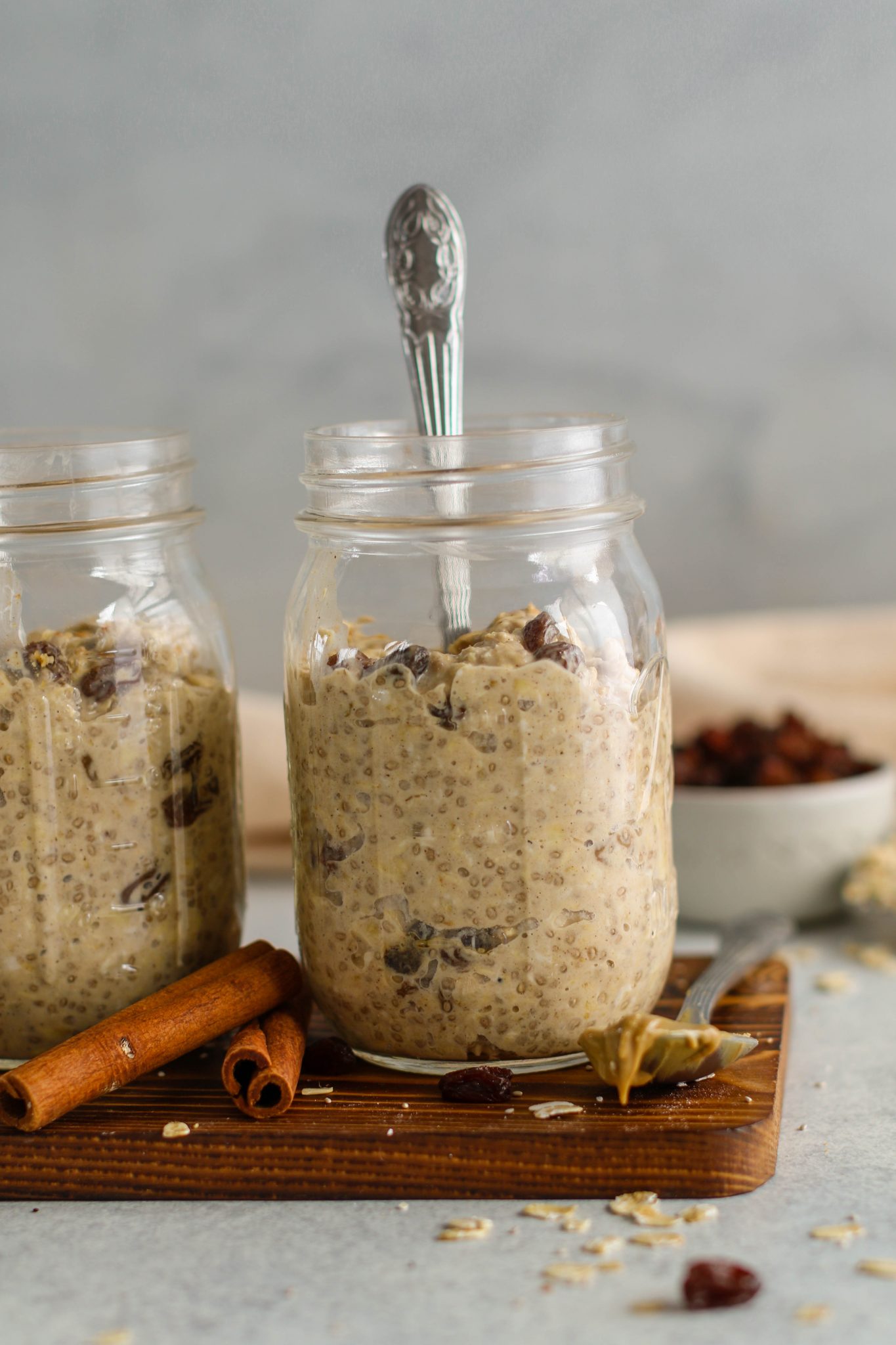 Oatmeal Raisin SunButter Overnight Oats by Flora & Vino 