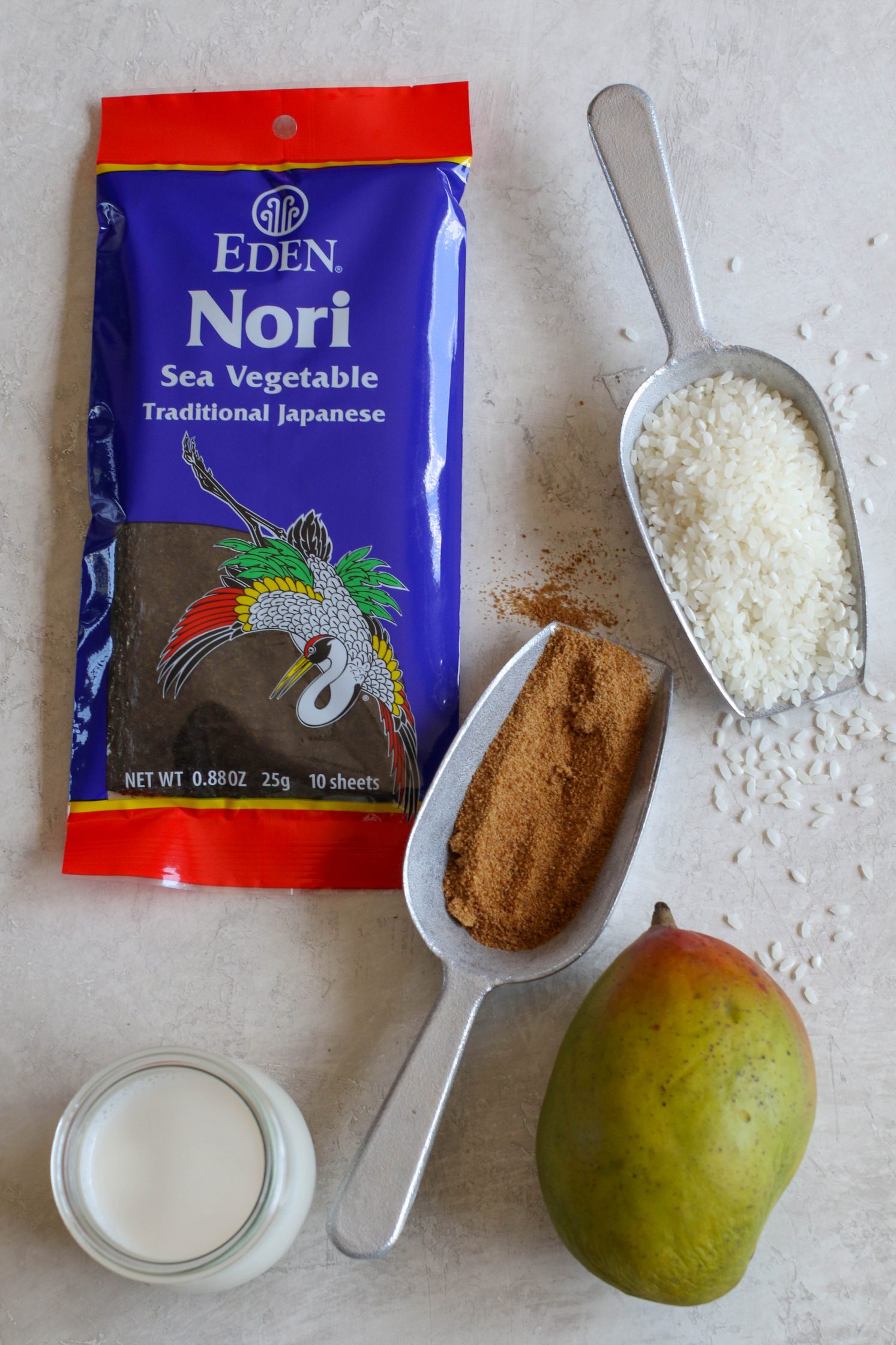 Mango Sticky Rice Dessert Sushi Ingredients