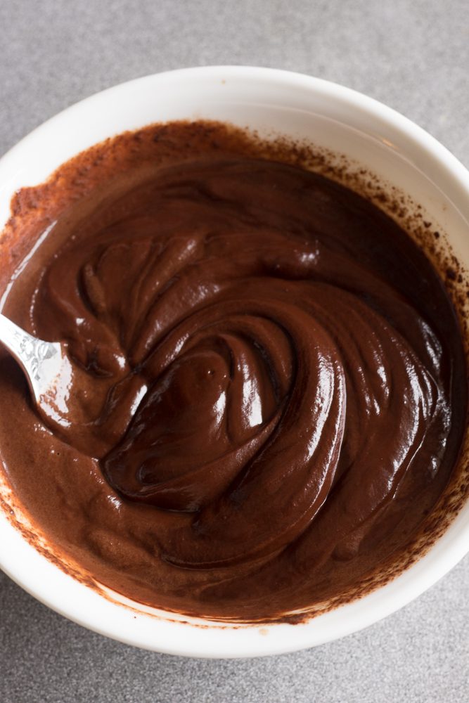 melted chocolate in bowl with spatula