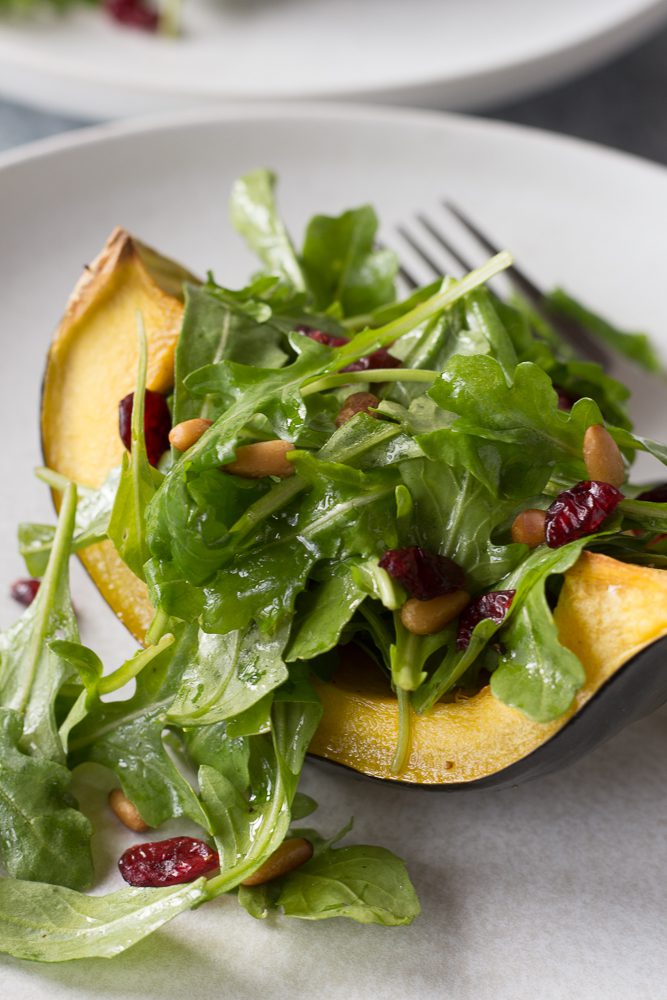 Roasted Squash & Arugula Salad by Flora & Vino 
