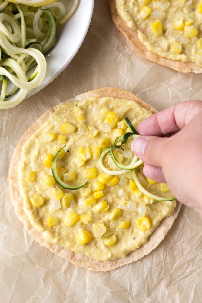 Flatbread Tortilla Pizza process shot 