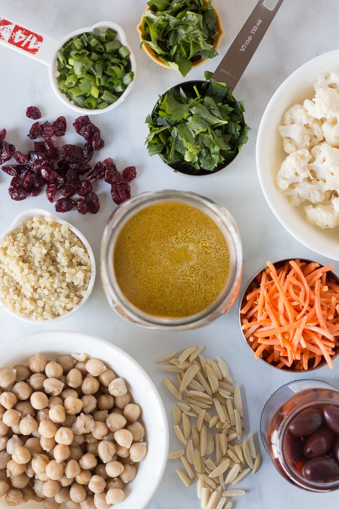 ingredients from Moroccan Mason Jar salad