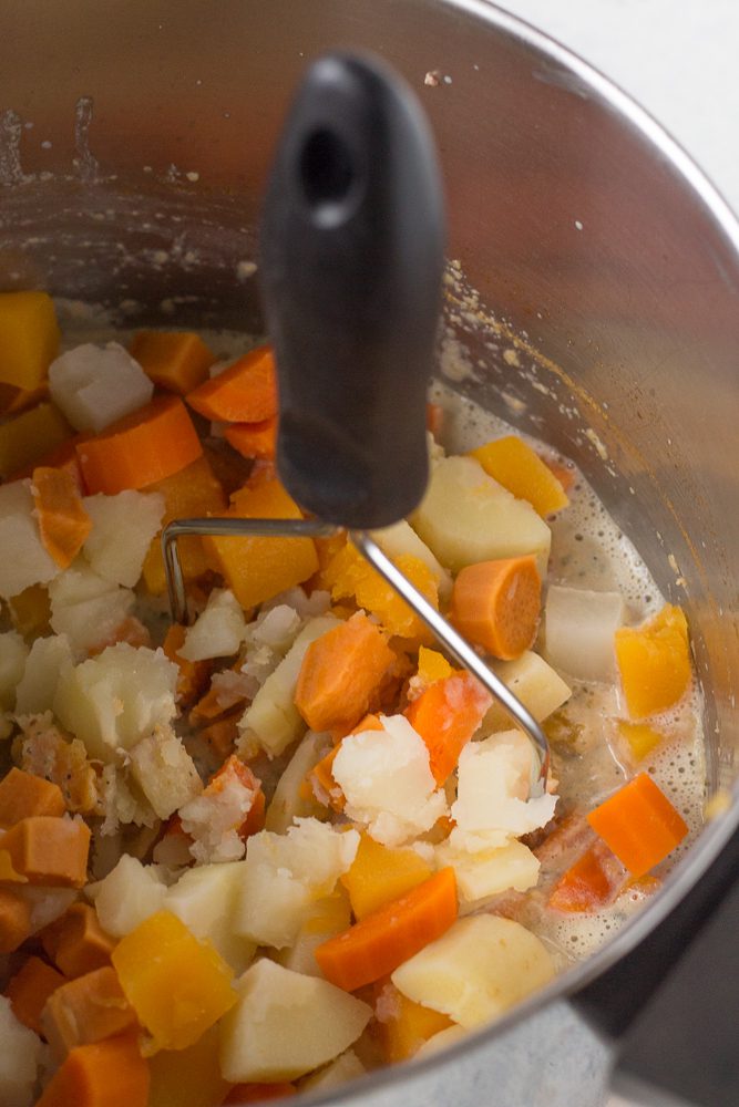 Root Vegetable Mash prep shot