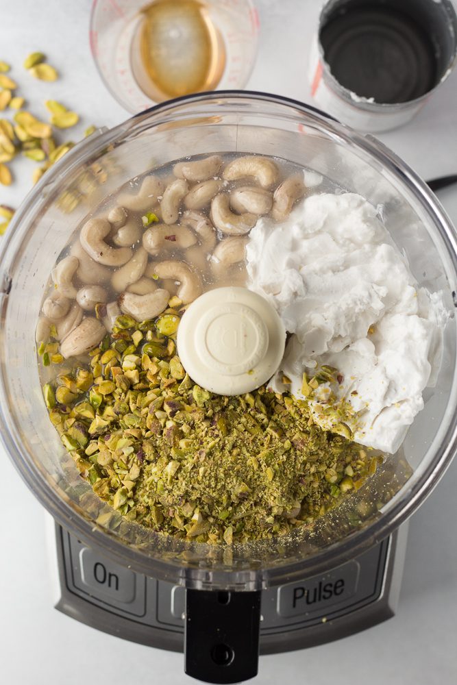 No-Churn Vegan Pistachio Ice Cream process shot by Flora & Vino