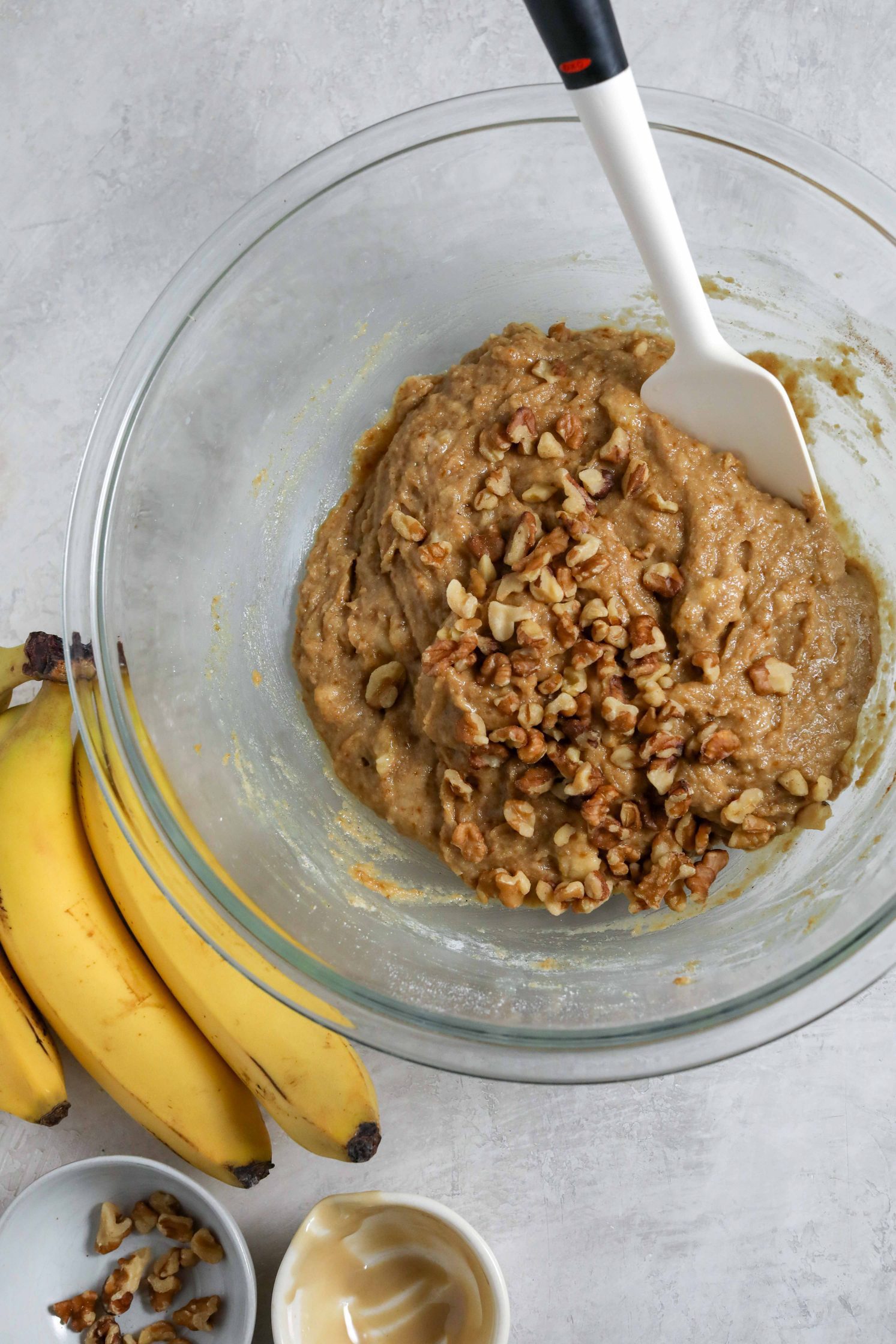 Cinnamon Tahini Walnut Banana Bread process photo by Flora & Vino