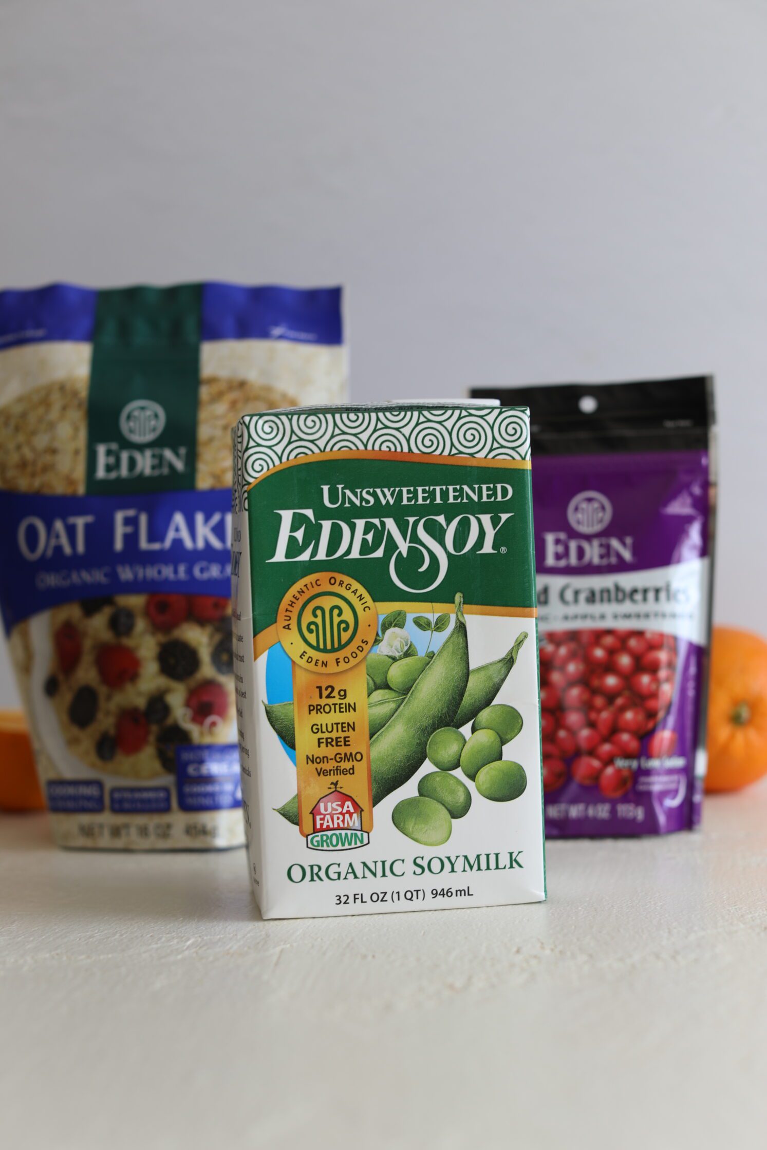 EdenSoy, Eden Foods Oat Flakes, Eden Foods Dried Cranberries by Flora & Vino