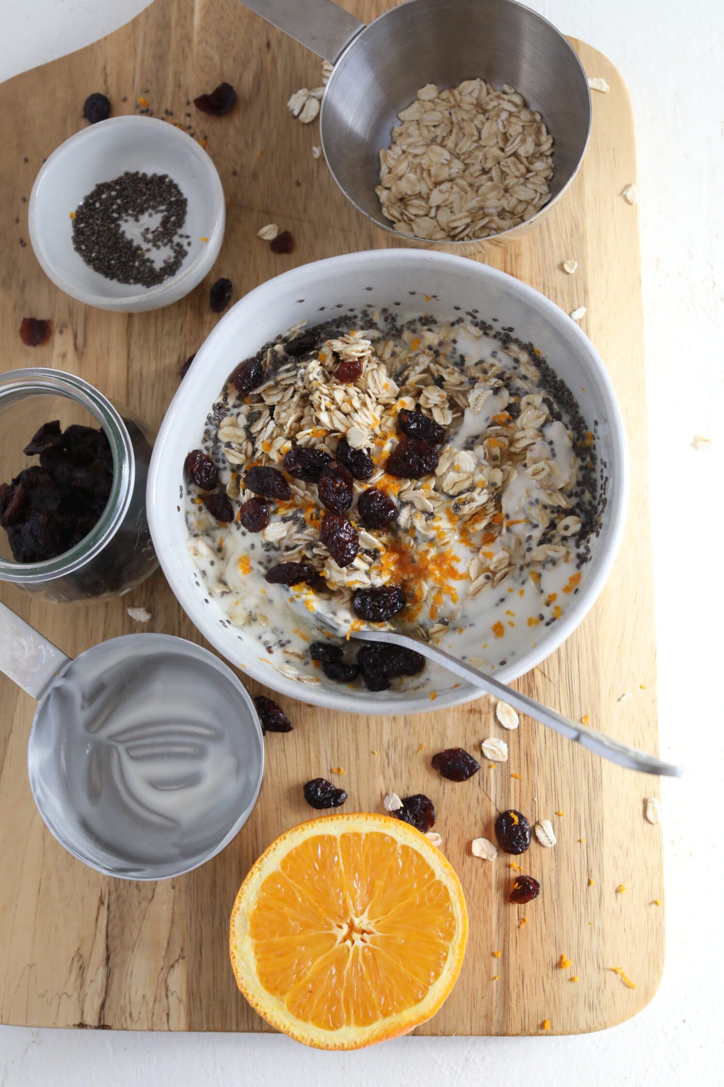 Orange Cranberry Overnight Oats prep photo by Flora & Vino